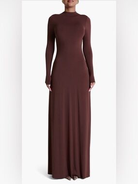 60. Naked Wardrobe $118 (current) Mock Neck Long Sleeve Maxi Dress